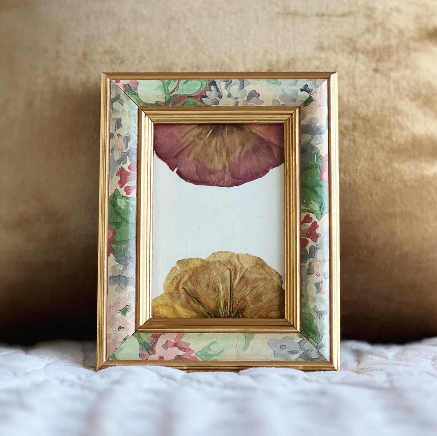 Lisianthus Flowers in Vintage Floral Frame