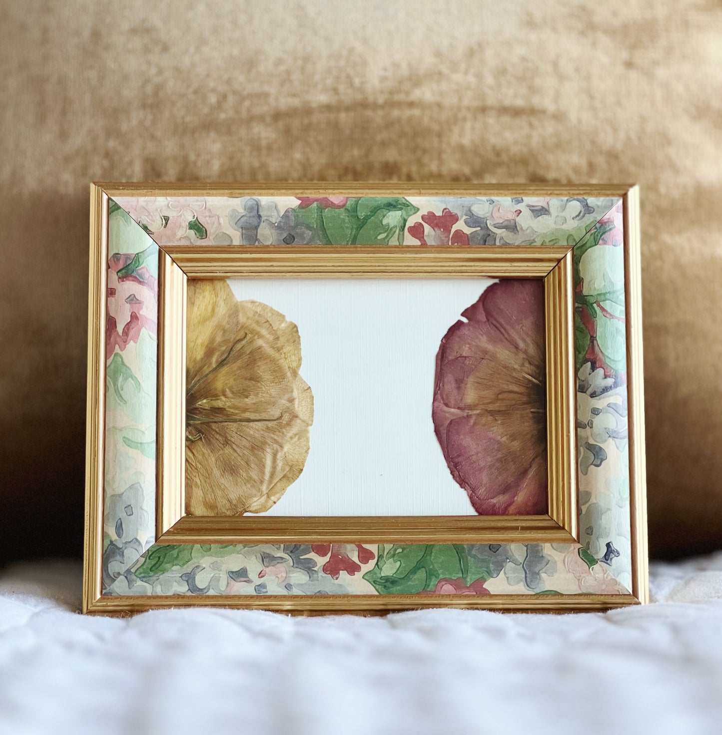 Lisianthus Flowers in Vintage Floral Frame