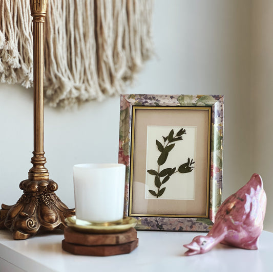 Parvifolia Eucalyptus Leaf in Vintage Floral Frame