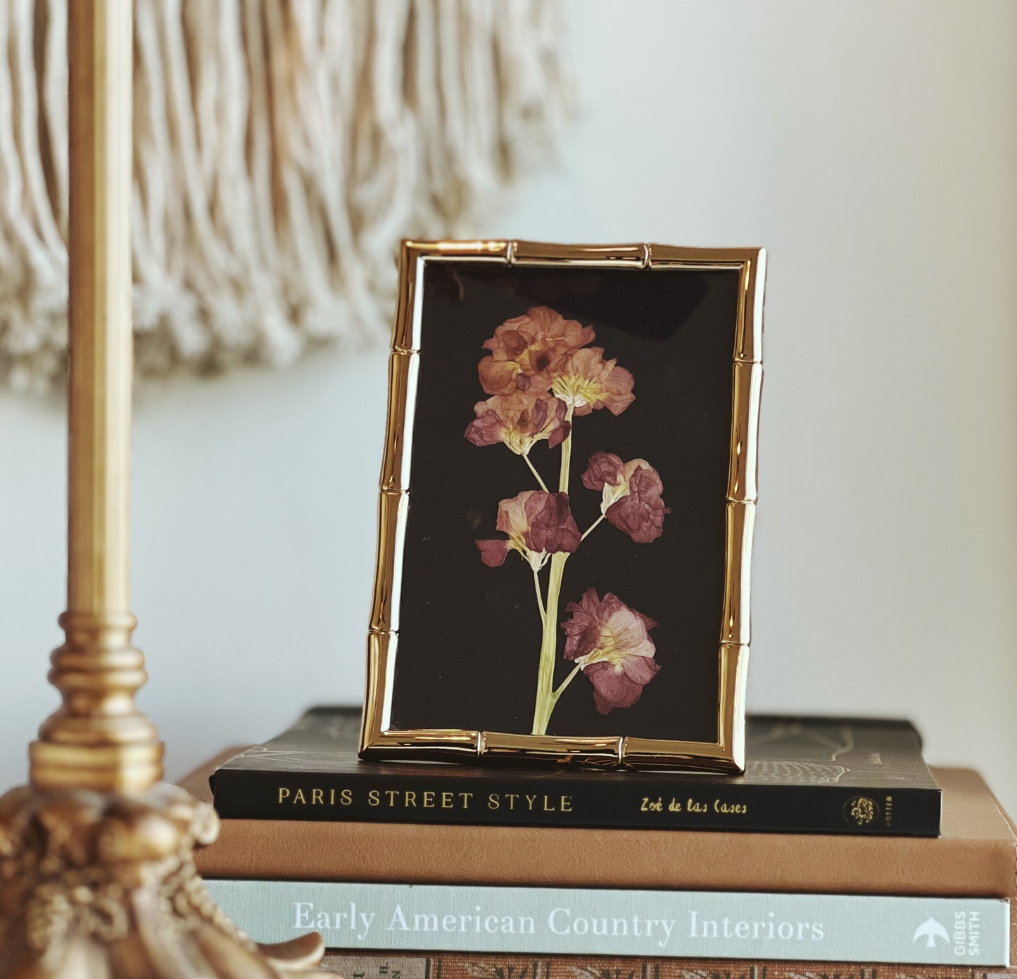 Stock Flower in Gold Frame